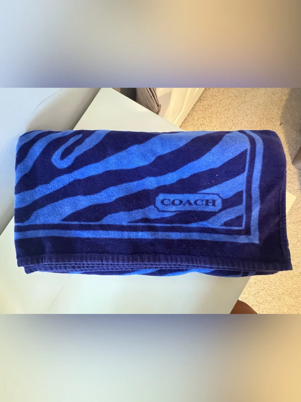 COACH Zebra Stripe Beach Towel